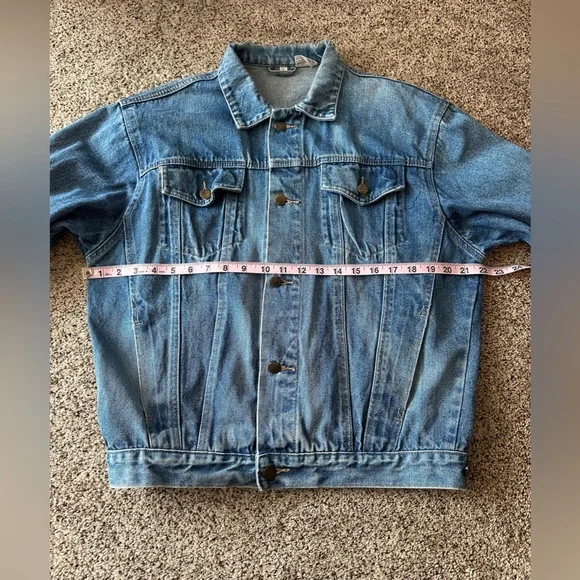 Vintage 80s denim jean jacket, Large - Picture 7 of 9
